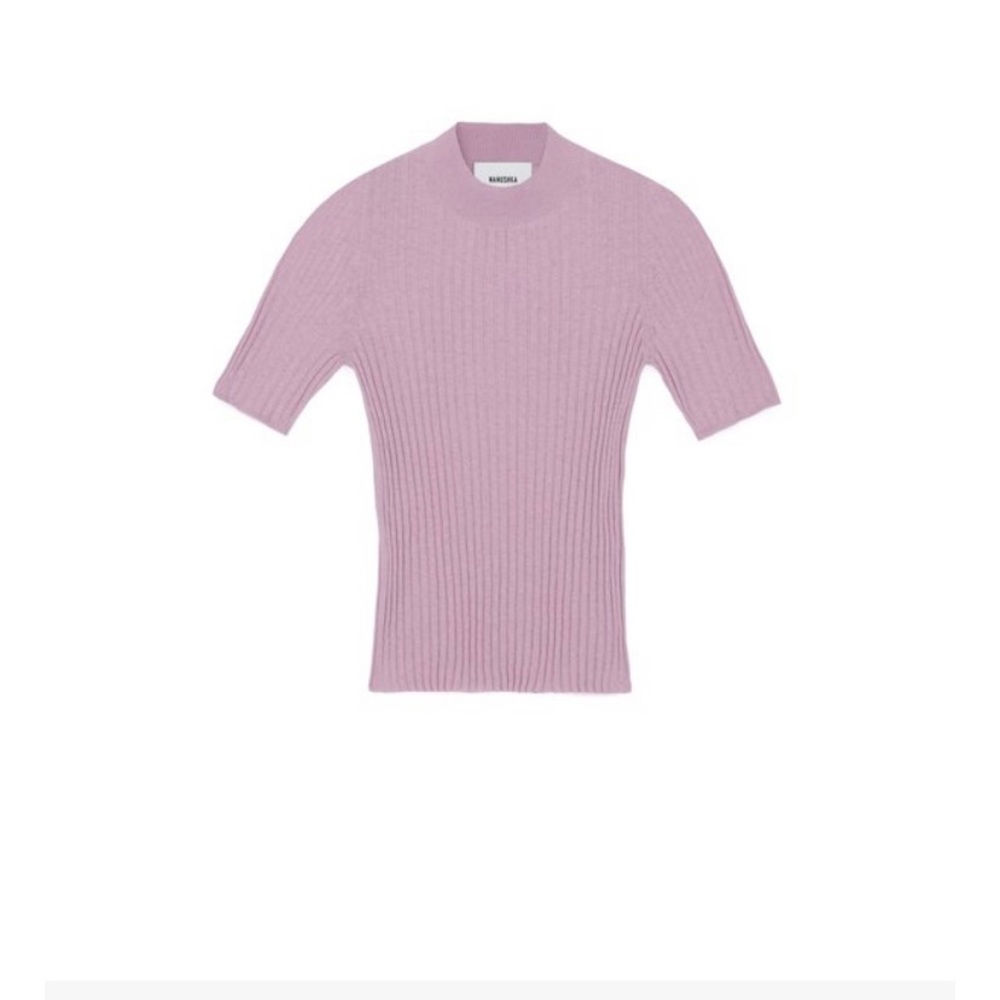 NANUSHKA ANGE RIB KNIT SHORT SLEEVED CREW NECK